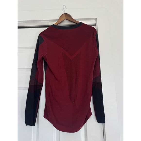 Smartwool Mens M Gray Red Intraknit 200 Thermal Merino Base Layer Crew T-Shirt - Picture 3 of 9
